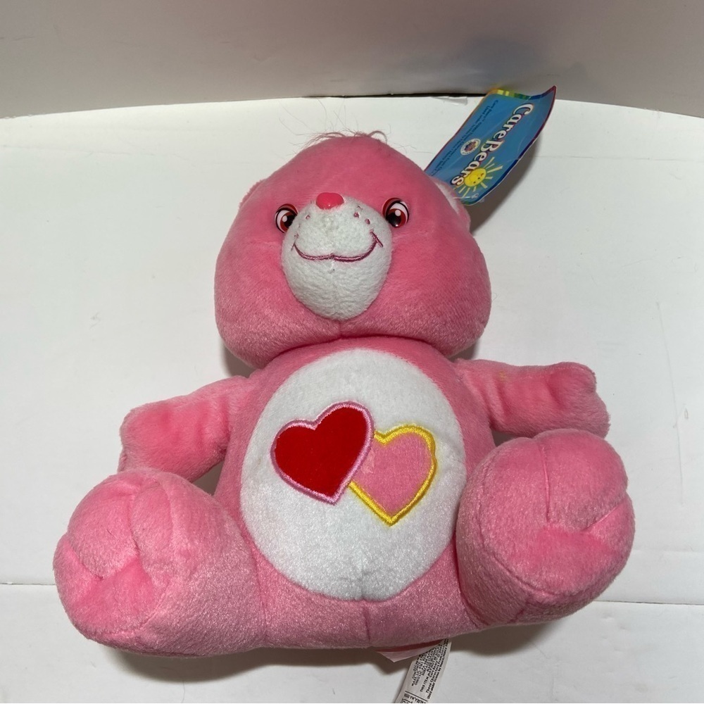 Care Bears Love-a-lot Bear 2003 Edition NWT Pink Plush Stuffed Animal NANCO 10”
